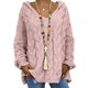 thumbnail image 1 of Suéter de otoño e invierno para mujer, sudadera con capucha de punto trenzado de color liso, Europa y Estados Unidos, 1 of 5