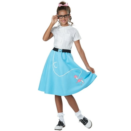 50's Poodle Skirt Child Costume, Blue