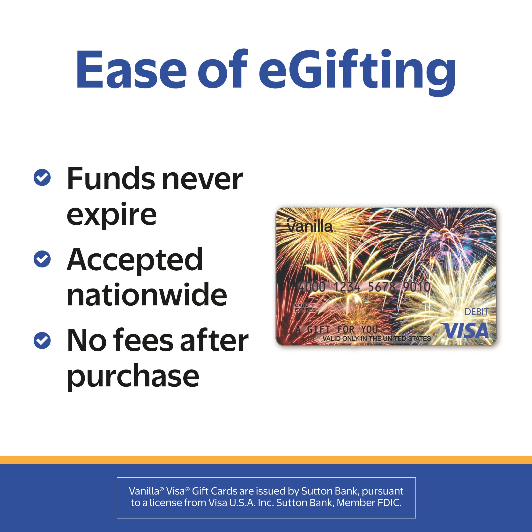 Vanilla® Visa® $20-$500 Fireworks eGift Card (Plus $6.84 Purchase Fee) [Email Delivery]