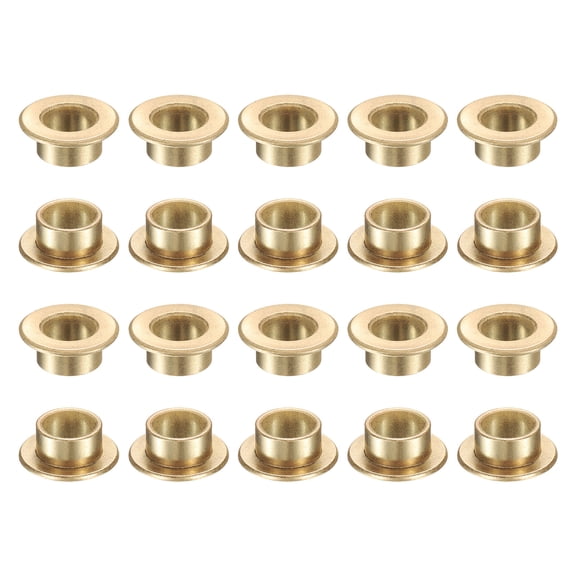 20 Pack Flange Sleeve Bearings, 8mm Bore x 10mm OD x 6mm Length, Self-Lubricating Sintered Bronze Bushing