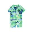 thumbnail image 2 of Sedceaty Toddler Baby Boys Rash Guard One-Piece Swimsuit, 0-24 Months 2T 3T Short Sleeve Tree Fish Print Bathing Suit Jumpsuit Summer Swimwear, 2 of 10