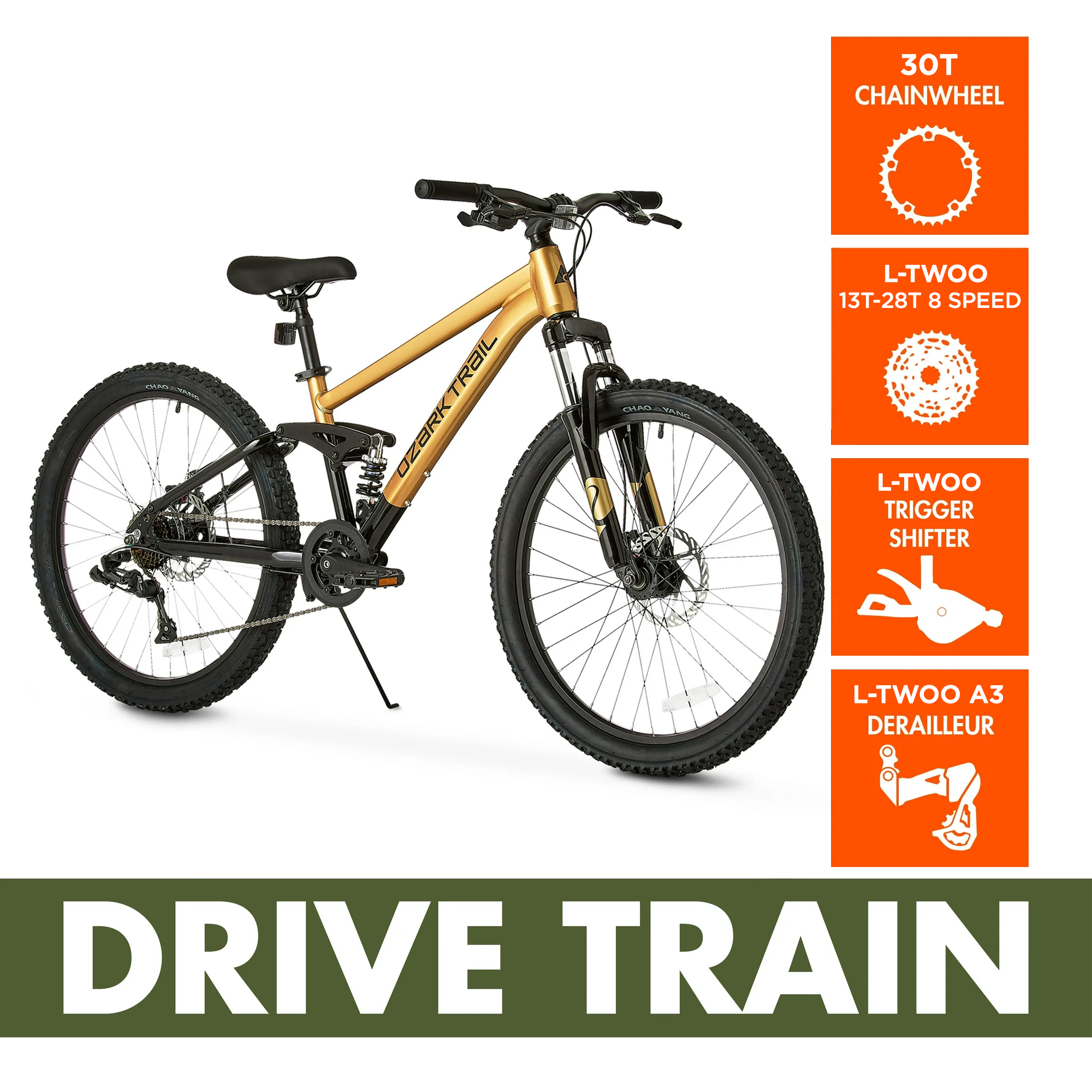 Ozark Trail FS.1 Epictrail 24 In Mountain Bike, Gold photo 8