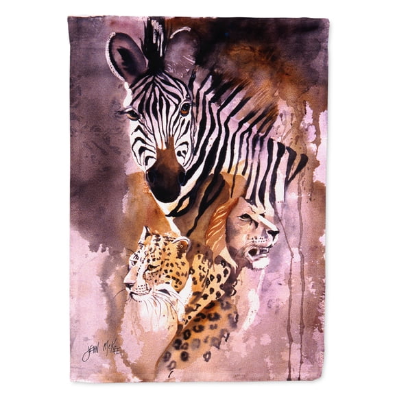 Carolines Treasures JMK1194CHF Cheetah Lion and Zebra Flag Canvas House Size  Large multicolor