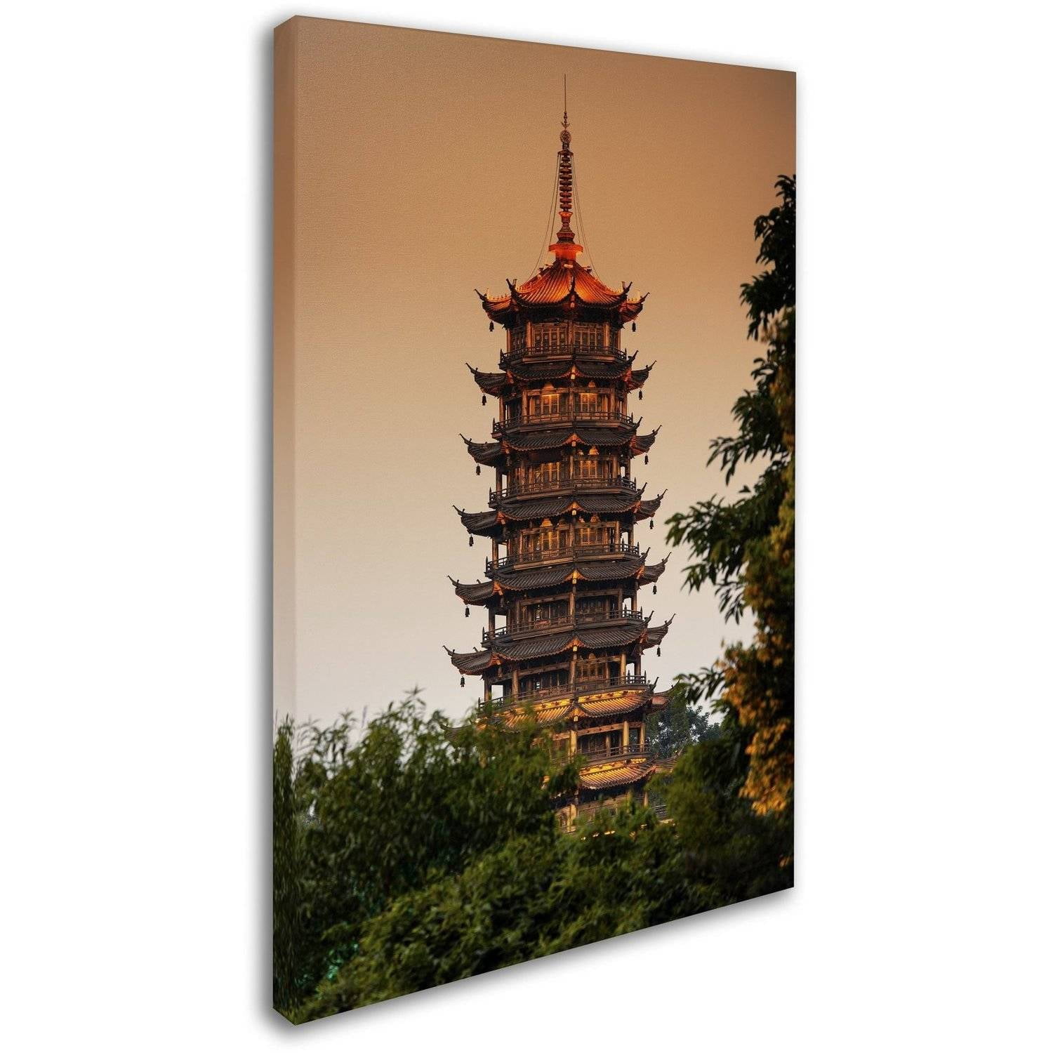 Trademark Fine Art "Light Pagoda" Canvas Art by Philippe Hugonnard