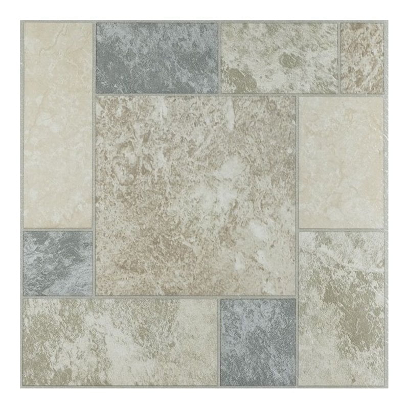 Achim 12'x12' 1.2mm Peel & Stick Vinyl Floor Tiles 20 Tiles/20 Sq. ft. Marble Blocks