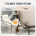 thumbnail image 3 of Techmilly Modern Accent Chairs Reading Chairs Set of 2, Beige Sling Accent Chairs with Cushionsfor Living Room, Black Metal Armchair for Reading Room Office Apartment, White Beige Linen, 3 of 10