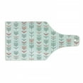 thumbnail image 1 of Geometric Cutting Board, Abstract Design with Chevron Triangles and Stripes Dots Modern Image, Decorative Tempered Glass Cutting and Serving Board, Wine Bottle Shape, Pale Blue and Pink, by Ambesonne, 1 of 1