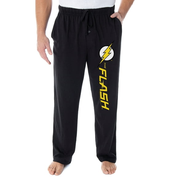 DC Comics Men's The Flash Lightning Bolt Logo Loungewear Pajama Pants