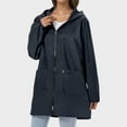 thumbnail image 2 of Fiaer,Oversized Full Zip Long Hooded Jackets for Women,Women's Windbreaker Lightweight Long Sleeve Casual Trendy Tops with Pockets Navy XXXXXXL, 2 of 5