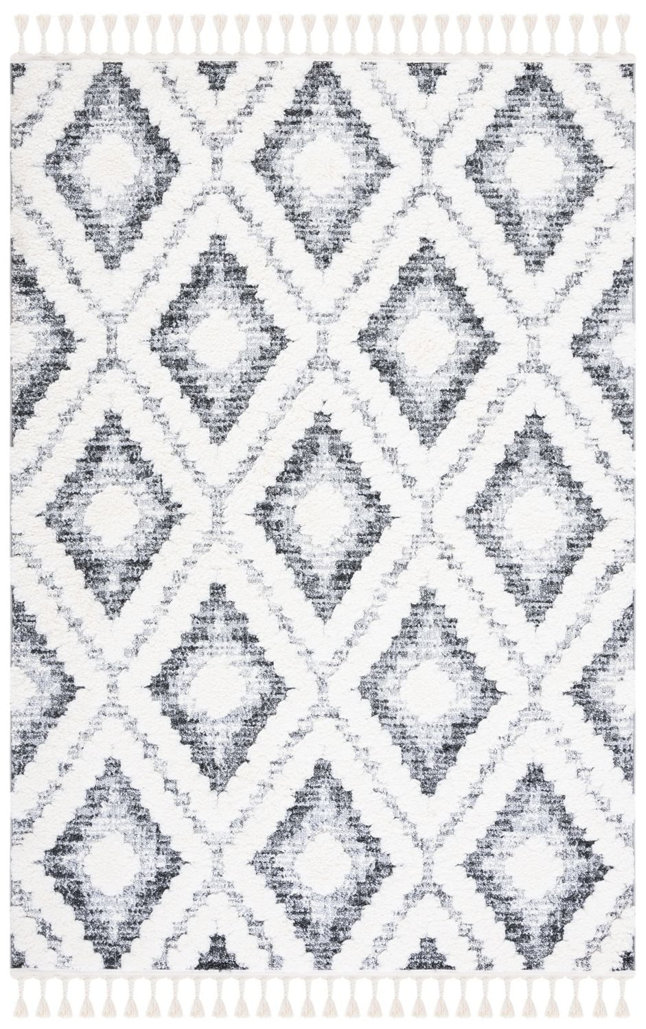 SAFAVIEH Moroccan Kensington Diamond Tassel Shag Area Rug