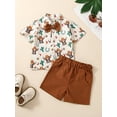 thumbnail image 3 of Emmababy Summer Toddler Kids Baby Boy Animal Print Shirt Top Short Pants Outfits Clothes 2PCS Set, 3 of 8