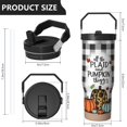 thumbnail image 4 of 30 Oz Tumbler Pumpkin with Black and White Grids Tumbler with Lid and Straw, Birthday Gift Cup for Friend Women Men Coffee Travel Mug Thanksgiving Day Halloween Christmas Gift Water Bottle, 4 of 7