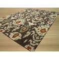 thumbnail image 4 of EORC IE26BN 7.75 x 9.75 ft. Brown Hand Tufted Wool Ikat Rug, 4 of 5