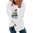 thumbnail image 4 of lulshou Hoodies for Women Christmas Print Sweatshirt Festive Holiday Long Sleeve Pullover for Family Gathering, White, XL, 4 of 6
