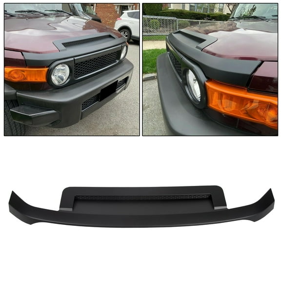 ECOTRIC Front Hood Molding Trim Matte Black for 2007-2008 Toyota FJ Cruiser, Plastic  Replaces TO1235102, 7618035031C0