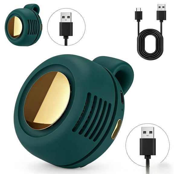 Portable Silent Mini Bladeless Electric Fan, 360° Adjustable Clip on Fan with 900mAh Battery, Rechargeable 3-Speed Wearable Fan for Travel Outdoor