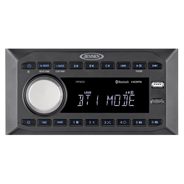 ASA Electronics Radio JWM30 Digital AM/FM Tuner With 12 AM/18 FM Stations Preset; Dual Bluetooth Functionality; Front HDMI/Rear Audio RCA Input; With Front USB Supports MP3 Player