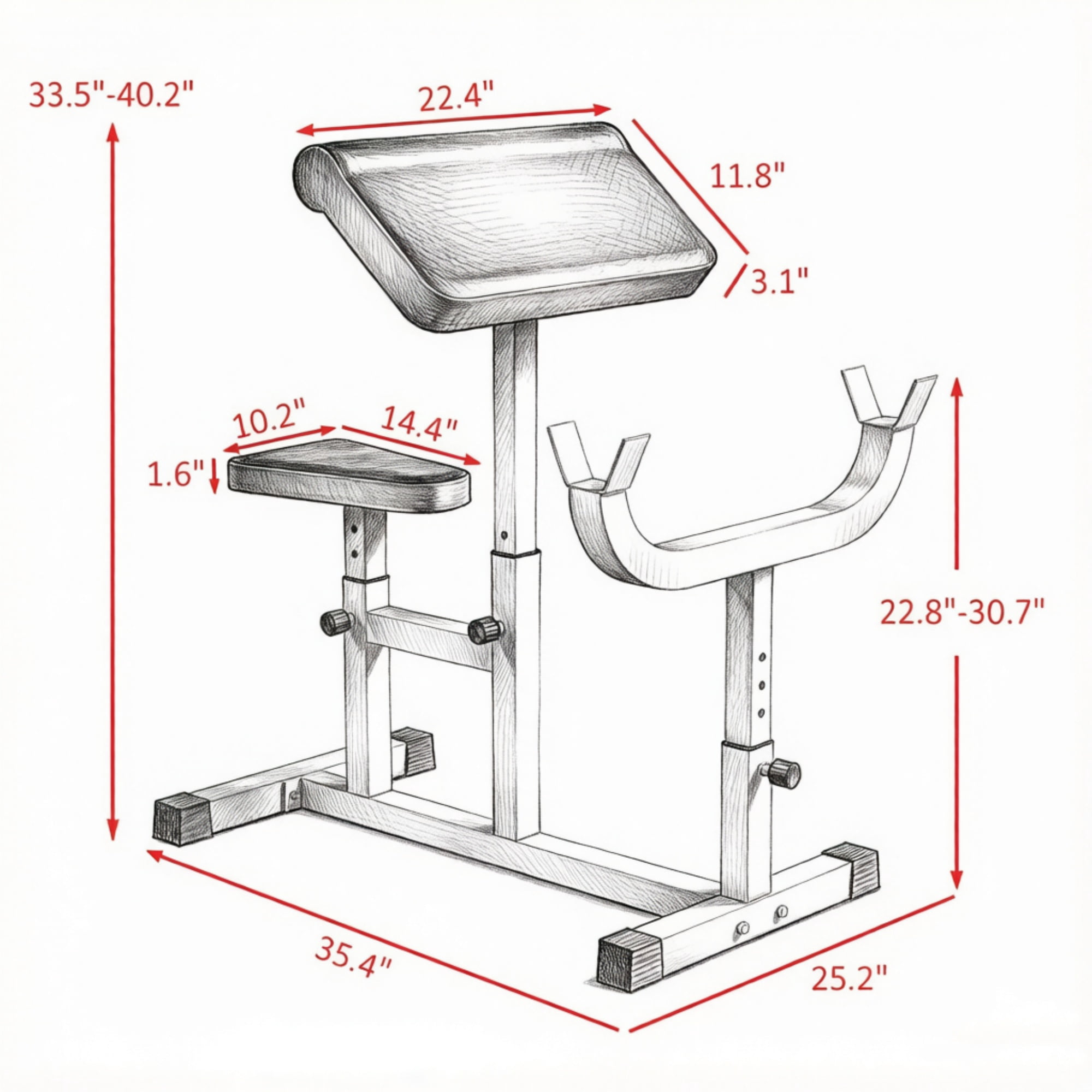 Heavy-Duty Red Vertical Leg Press Machine with Adjustable Leg, Back & Head Positions, 1" Standard Plate Compatible Strength Training Equipment
