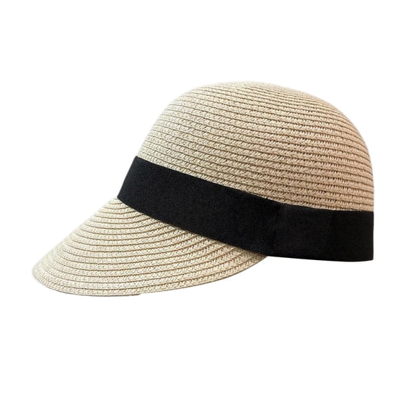 MEICHEN Women's Summer Beach Sun Hat Fashion Outdoor Solid Visor Hat Casual Breathable Straw Hat