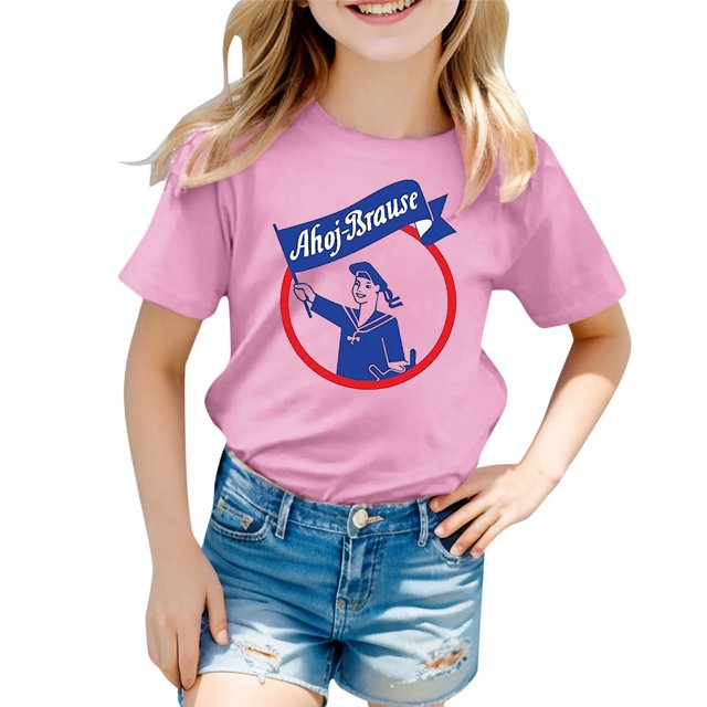 XDZJLR T-Shirt Filles Carnaval Enfants Imprimé Couleur Col Rond Manches Courtes Tees 10-11 Ans