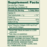 Spring Valley Highly Absorbable Collagen + C Tablets for Hair/Skin/Nail Health, 2,500 mg, 90 Count