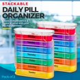 thumbnail image 2 of Weekly Pill Organizer Four TimesaDay of Dispensers with Stackable AM/PM Compartments, 2 of 9