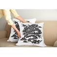 thumbnail image 2 of Ambesonne Dragon Throw Pillow Cover 2 Pack, Cultural Chinese Silhouette, 24", Charcoal Grey and White, 2 of 5