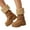 Khaki, variant on Women's Platform Mid Calf Boots Buckle Strap Fleece Lined Fold Over Boots Wide Toe Box Slip On Knee High Booties White 7