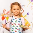 thumbnail image 2 of Colorful Dinosaur Assortment Pattern Kids Aprons for Girls and Boys,Adjustable Neck Strap Toddler Aprons for Kids Cooking Baking, 2 of 4