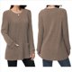 thumbnail image 3 of Camisas de Larga para Mujer, Suéteres Largos con Bolsillos, Túnicas Holgadas Café M, 3 of 5