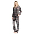 thumbnail image 2 of Ashford & Brooks Women's Flannel Plaid Pajamas Long Pj Set - Black Ivory - 3X-Large, 2 of 2