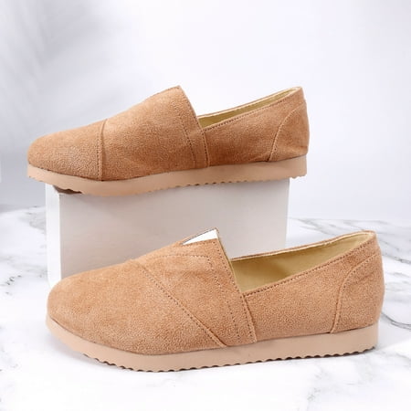 

Vedolay Sneakers for Ladies Women s Sneakers Platform Round Toe Fashion Slip-on Comfort Walking Casual Shoes Brown 7