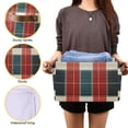 thumbnail image 3 of Yayeee Canvas Storage Basket with Handles for Shelves Fabric Bins Closet Organizer, Vibrant Red Tartan Pattern, 3 of 8