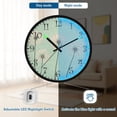 thumbnail image 5 of Voice Activated Clock with Glow Light 12 Inch Large Silent Wall Clock Battery Operated for Home Decor Large Dandelions, 5 of 8
