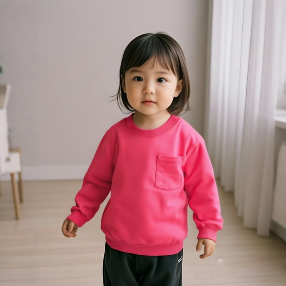 Girl Sweatshirt Long Sleeve Pink Sweatshirt Girls Pullover Crewneck Blouse Shirt Tops Warm Fall Winter Clothes Girls Toddler Clothes 5-6 Years