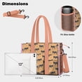 thumbnail image 5 of Teacher Tote Bag,Orange Dinosaurs Antelope Pattern Teacher Utility Tote Bag,Large Work Tote Bags for Women with Multiple Pockets,Top Zipper Closure,13.8x10.6x6.7 Inch, 5 of 5