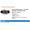 thumbnail image 2 of Rear Left Wheel Cylinder - Compatible with 2020 - 2021 Nissan Versa, 2 of 2