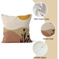 thumbnail image 3 of LAICAIW Boho Pillow Covers 22x22 Inch, Mid Century Sunrise Throw Pillow Covers Abstract Black Leaves Square Cotton Linen Terracotta Couch Pillowcases, Set of 4 (No Inserts), 3 of 7
