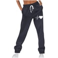 thumbnail image 1 of Funicet Pantalon d'Hiver Imprimé pour Femmes, Taille Élastique avec Sangle, Long, 1 of 4