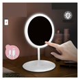 thumbnail image 1 of Miroir de Maquillage à DEL avec Lampe avec Rangement, Miroir Cosmétique de Bureau Rotatif, Lumière, Gradation Réglable, Miroir de Meuble-Lavabo USB, Utilisation Grand, 1 of 7