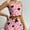 pink, variant on Youpwaven Valentine's Day Heart Print Alluring Nightwear Set 2-Piece Women's Sleeveless Home Clothes Set Embellished Sling Cami Fitted Shorts Sexy Pajamas Homewear Sleepwear Suit for Women Size S-XL