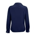 thumbnail image 6 of Button Down Shirts For Women Wrinkle Resistance Dress Shirts For Women Long Sleeve Work Formal Blouses Tops Navy, 6 of 9