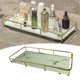 thumbnail image 4 of Bandeja de Almacenamiento Individual, Caja de Almacenamiento, Decoración de , Soporte de Exhibición de Patrón de Mármol de Hierro para Baño, Do rayas doradas Baoblaze bandeja de almacenamiento, 4 of 8
