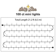 Brite Star 100 Count Mini String Christmas Lights, Red - 22 feet Indoor/Outdoor Christmas Tree Lights with White Wire