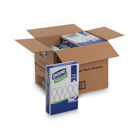 Dixie Plastic Cutlery, Heavy Mediumweight Teaspoons, White, 1,000 Carton, Each