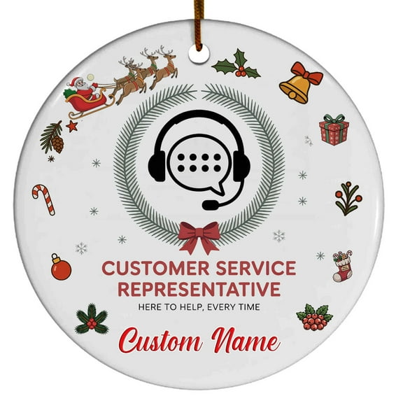Customer Service Representative Ornament – Custom Text Ornament Gift for Family, Friends & Coworkers, Christmas 2025 Tree Decoration