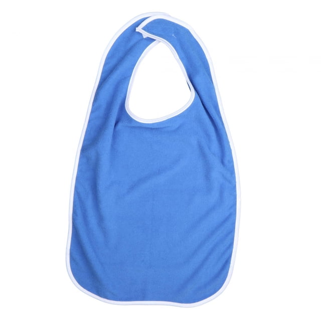 Babero para adultos con correa ajustable, babero para comedor lavable resistente a las manchas, babero para ancianos Azul oscuro