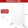 thumbnail image 3 of Pegboard,ENJOYWOOD Metal Freestanding Pegboard Display Stand with 12 Peg Hooks for Home & Craft Shows & Fairs,White, 3 of 7