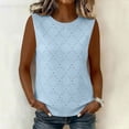 thumbnail image 5 of GUACER Womens Pointelle Tank Top Round Neck Eyelet Casual Sleeveless Blouse Lightweight Summer Camisole, 5 of 7