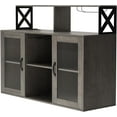 thumbnail image 2 of Huloretions LED Wine Cabinet, Bar Cabinets with Power Outlets, Coffee Bar Cabinet Liquor Cabinet with Wine Racks for Glasses, Vintage Buffet Cabinet for Dining Kitchen, 2 of 6